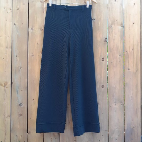 Stretchy Highrise Black Wide Leg Pant Vintage GUESS Canada made 27 Black - Picture 2 of 9